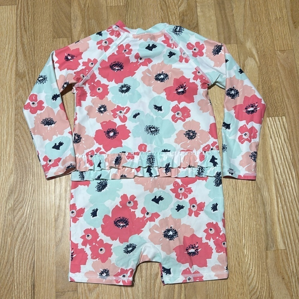 Tucker + Tate 24M Floral One Piece Multicolor Long Sleeve Swimwear - Picture 5 of 5